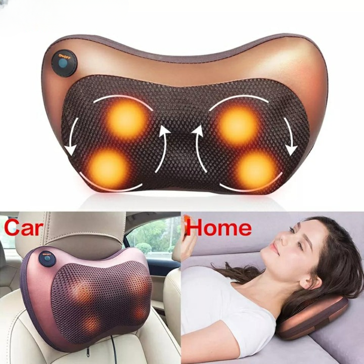 Car And Home Massage Pillow Electric Massager For Neck, Back, Shoulder, Waist, Muscle Pain Relief With Heat Function