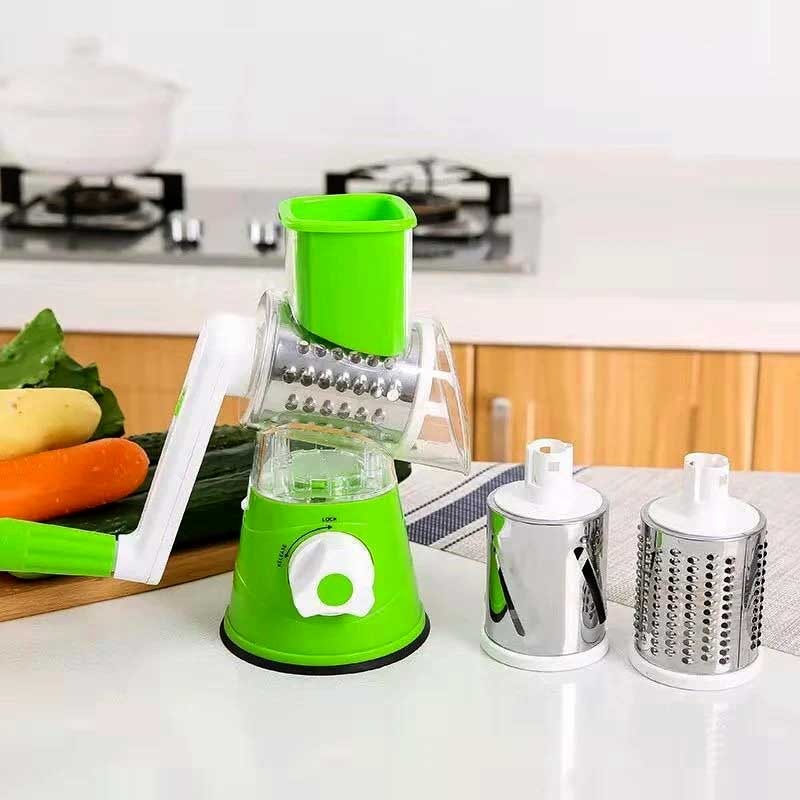 Tabletop Drum Grater – Manual 3-in-1 Vegetable Cutter, Slicer & Grater | Multi-Functional Kitchen Tool (Random Color)